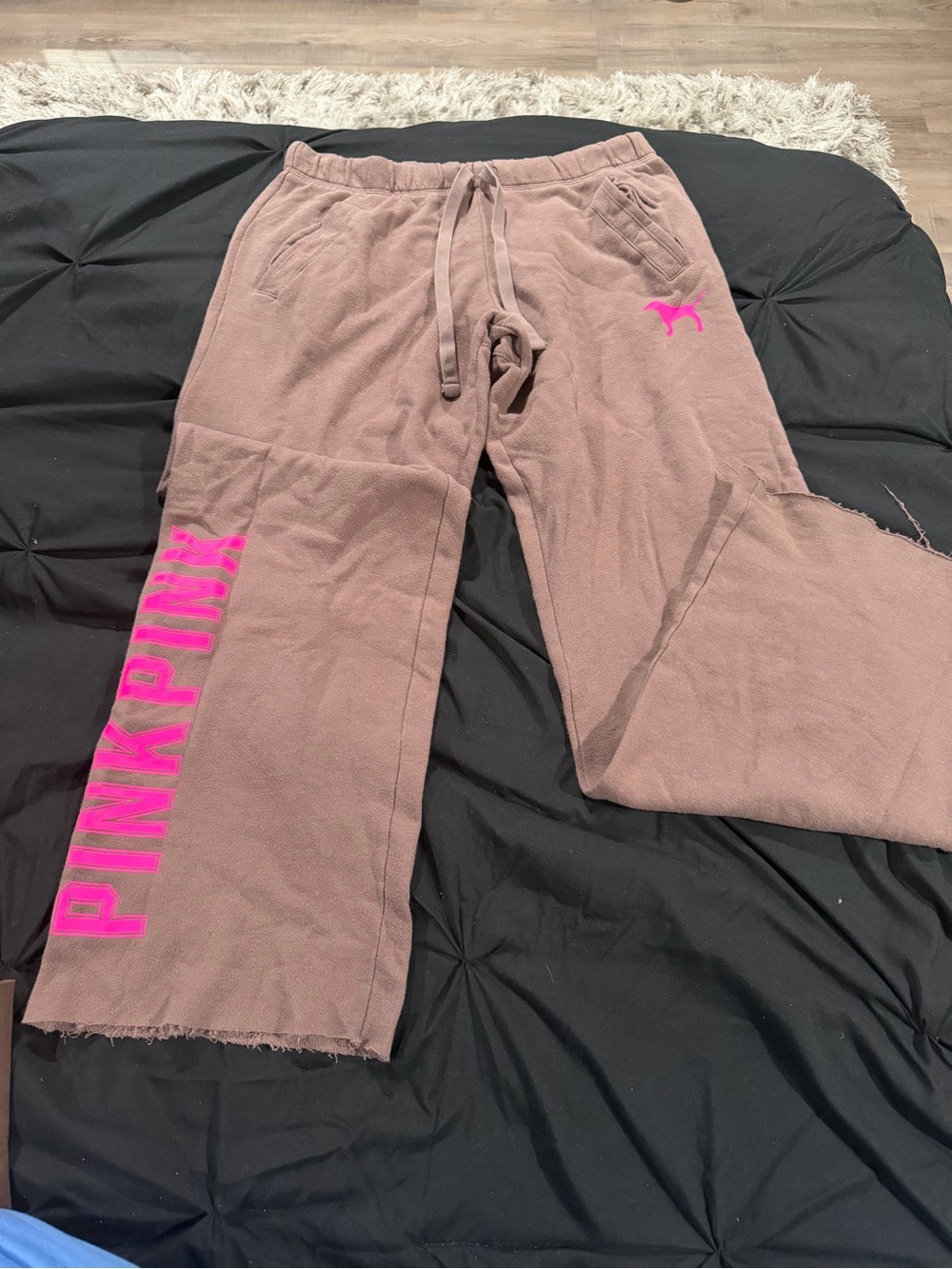 Victoria's Secret PINK Mauve Sweatpants with Hot Pink Logo
